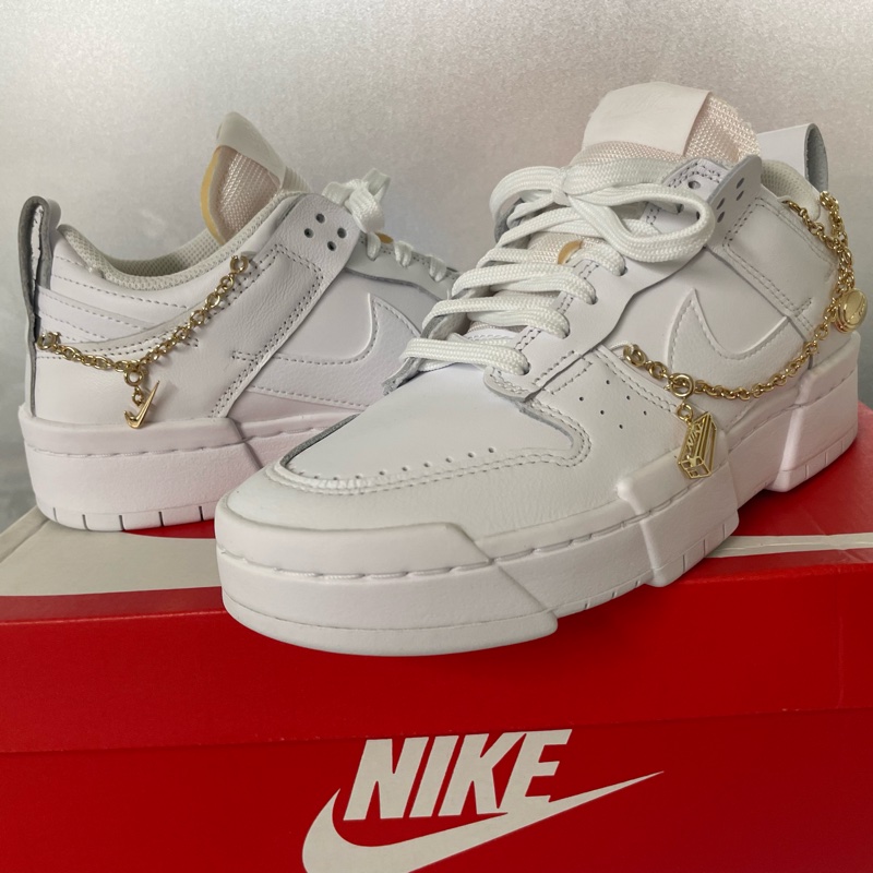 NIKE DUNK LOW DISRUPT 純白金鍊 24-0
