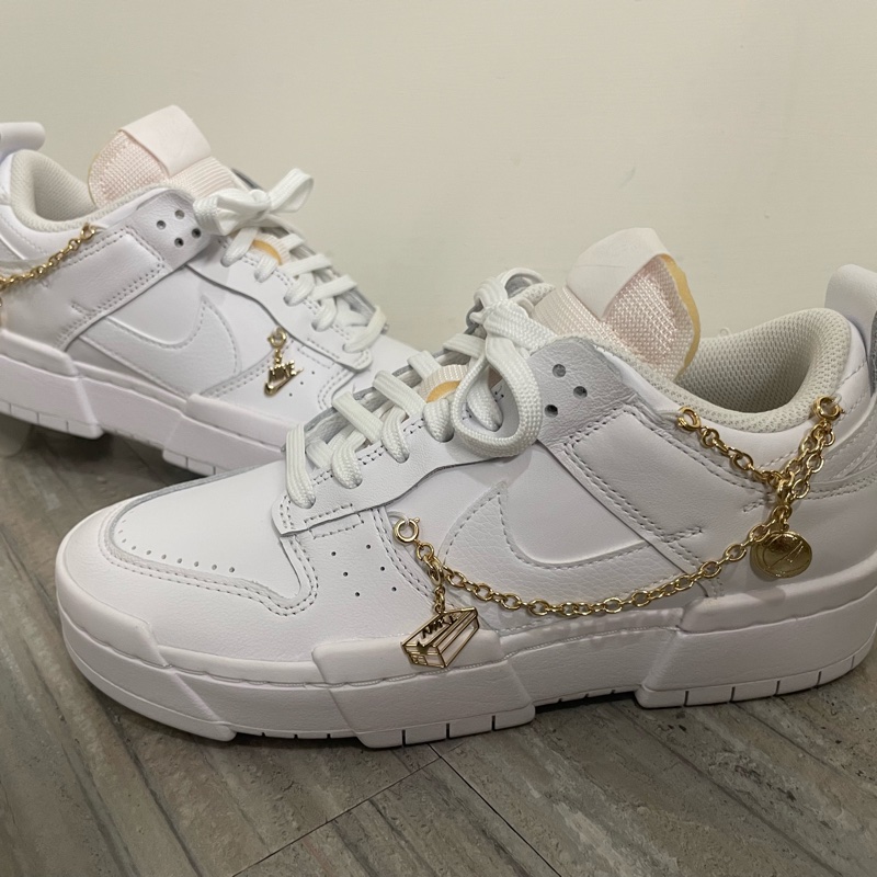 NIKE DUNK LOW DISRUPT 純白金鍊 24-2