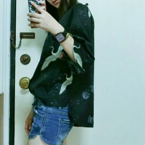 改良式和服 鶴-2