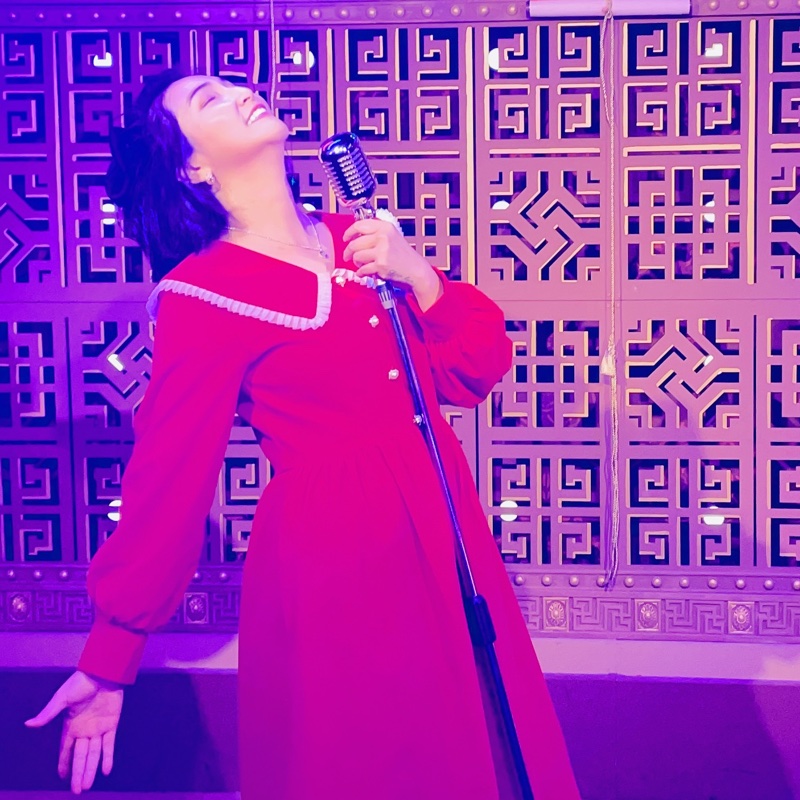 華燈初上80年代紅色復古洋裝-2