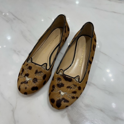 charlotte olympia 豹紋馬毛 貓咪平地鞋
