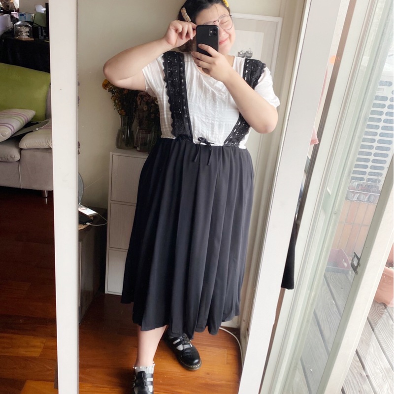 假兩件抽繩洋裝-2