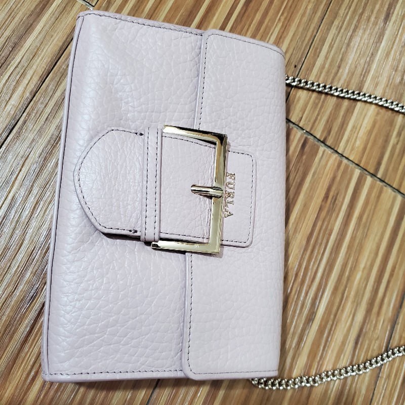 Furla 芙拉粉色肩背包 二手便宜賣-4