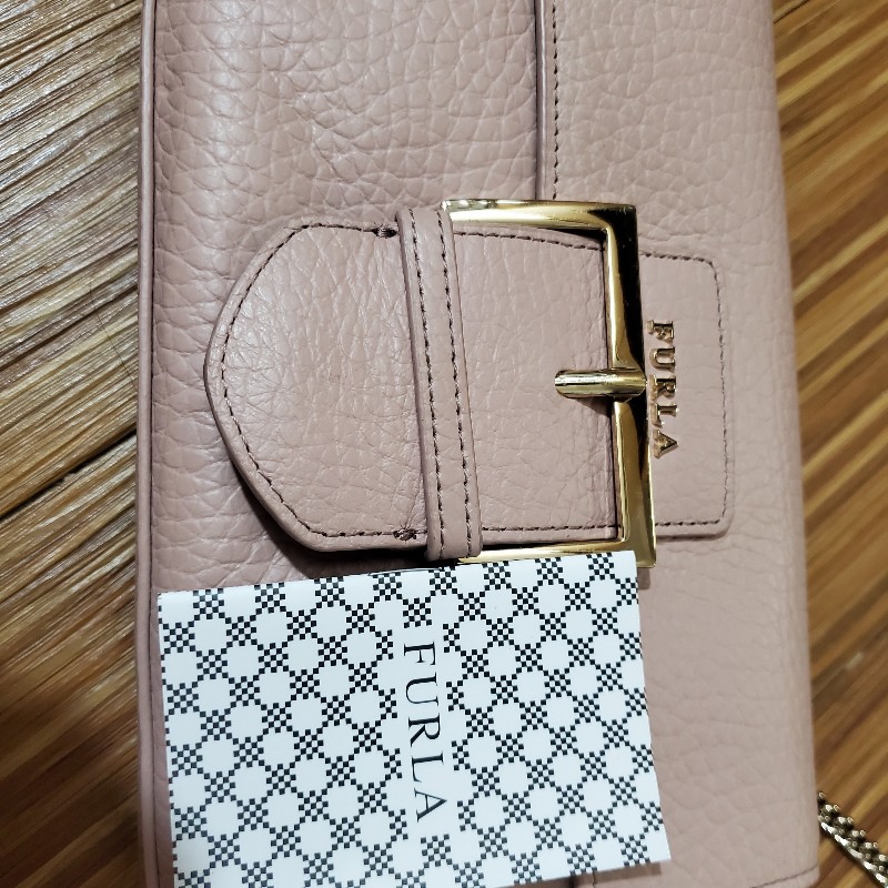 Furla 芙拉粉色肩背包 二手便宜賣-6