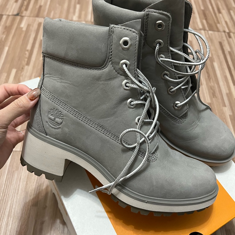 Timberland 女鞋 高筒 灰色 磨砂革 防水 6吋-4