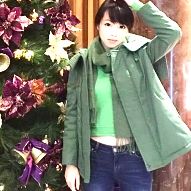 a la sha 草綠色連帽鋪棉外套-0