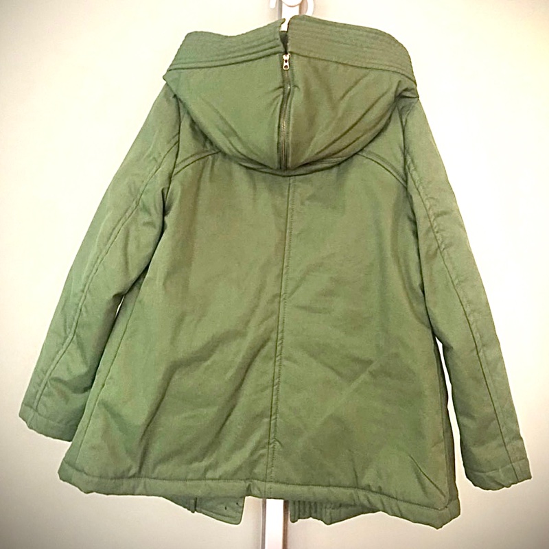 a la sha 草綠色連帽鋪棉外套-4