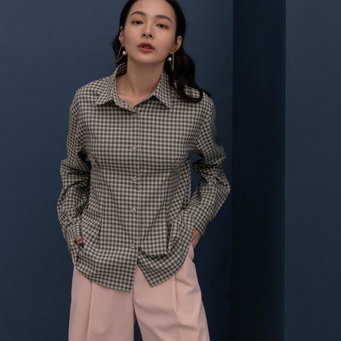 mouggan 打折格紋襯衫