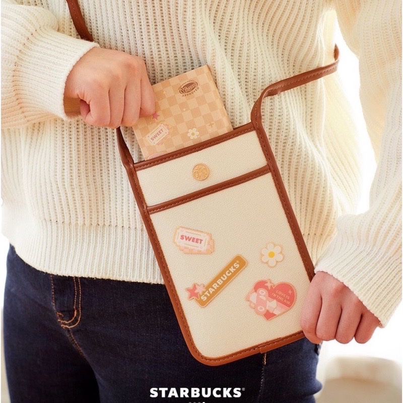現貨 2022韓國星巴克情人節斜背小包 手機袋 韓國 星巴克 STARBUCKS 情人節 單肩包 手機包 肩背包 側背包-0