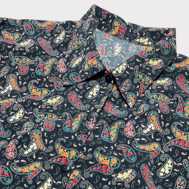 顛復古⚡️復古繽紛變形蟲圖騰古著長袖襯衫❤️男女皆可-3