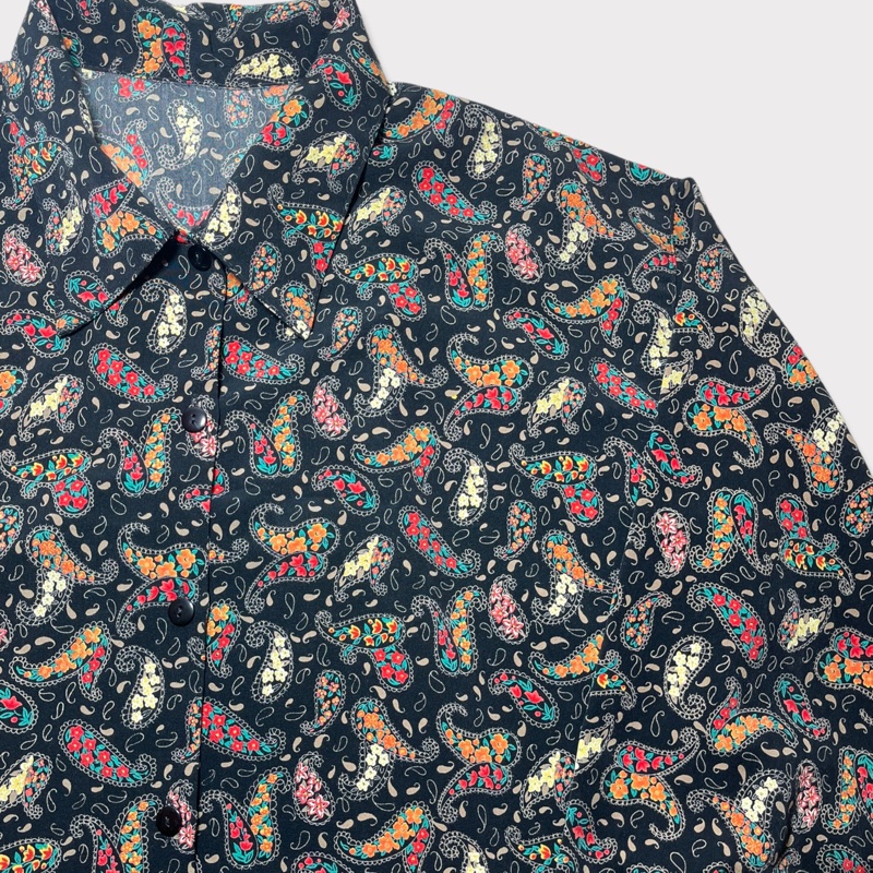 顛復古⚡️復古繽紛變形蟲圖騰古著長袖襯衫❤️男女皆可-4
