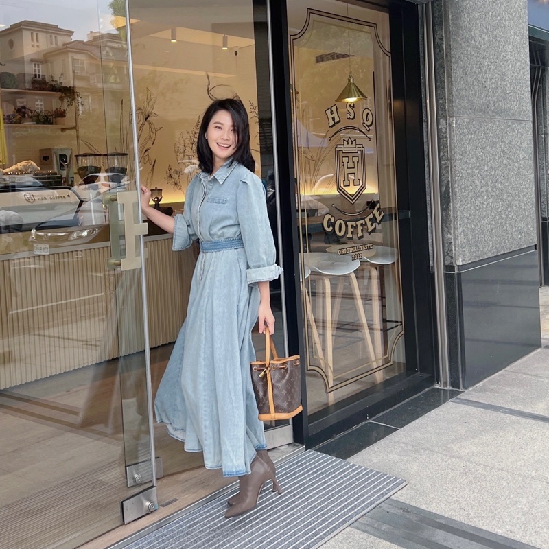 單寧牛仔洋裝連衣裙-1