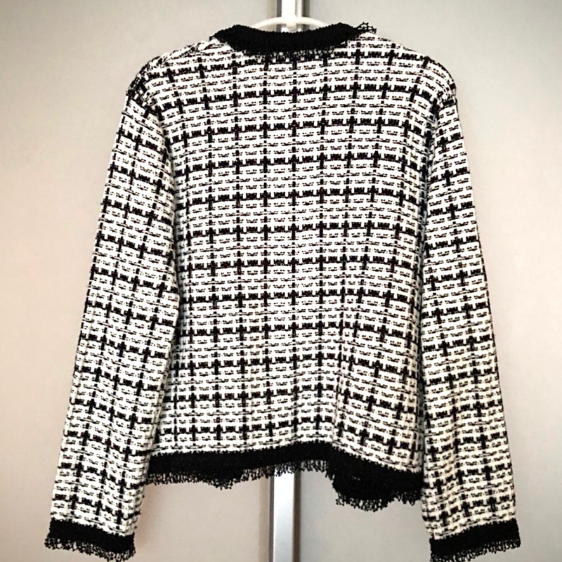 ZARA 黑X白 小香風針織外套(全新)-1