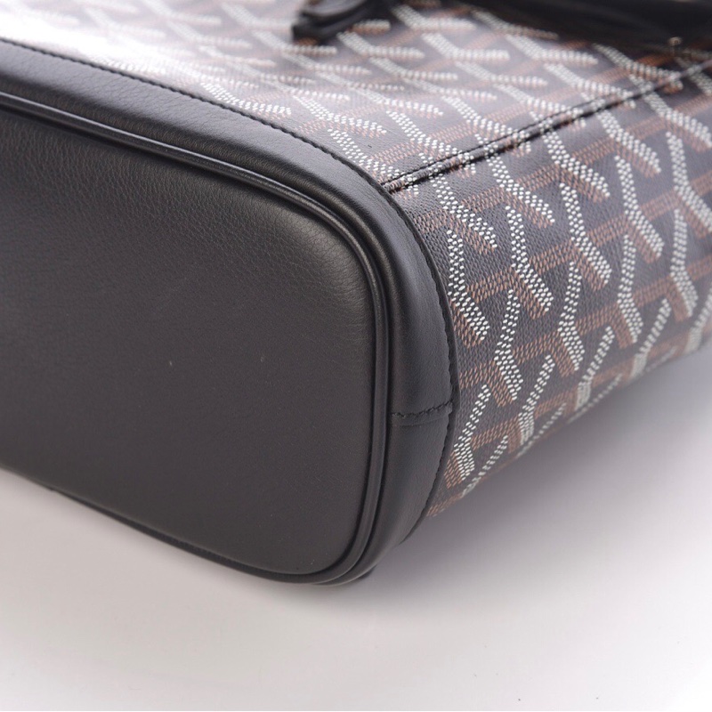 GOYARD ALPIN MINI 雙肩包 後背包 三用 戈雅全新同款新黑色迷你抽繩後背包 可側背 肩背包高雅德側背包帆布配牛皮肩帶-1