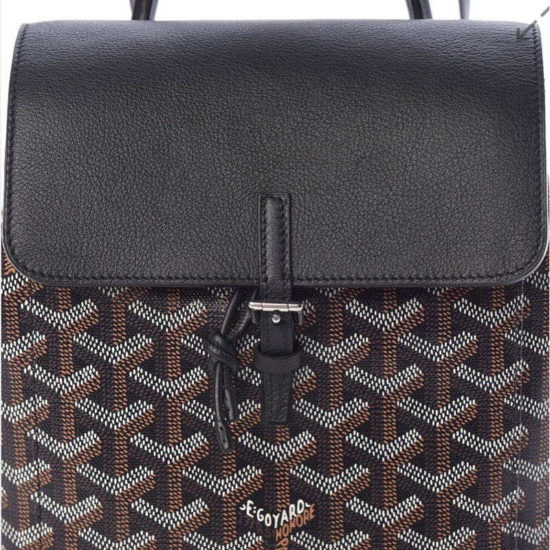 GOYARD ALPIN MINI 雙肩包 後背包 三用 戈雅全新同款新黑色迷你抽繩後背包 可側背 肩背包高雅德側背包帆布配牛皮肩帶-2