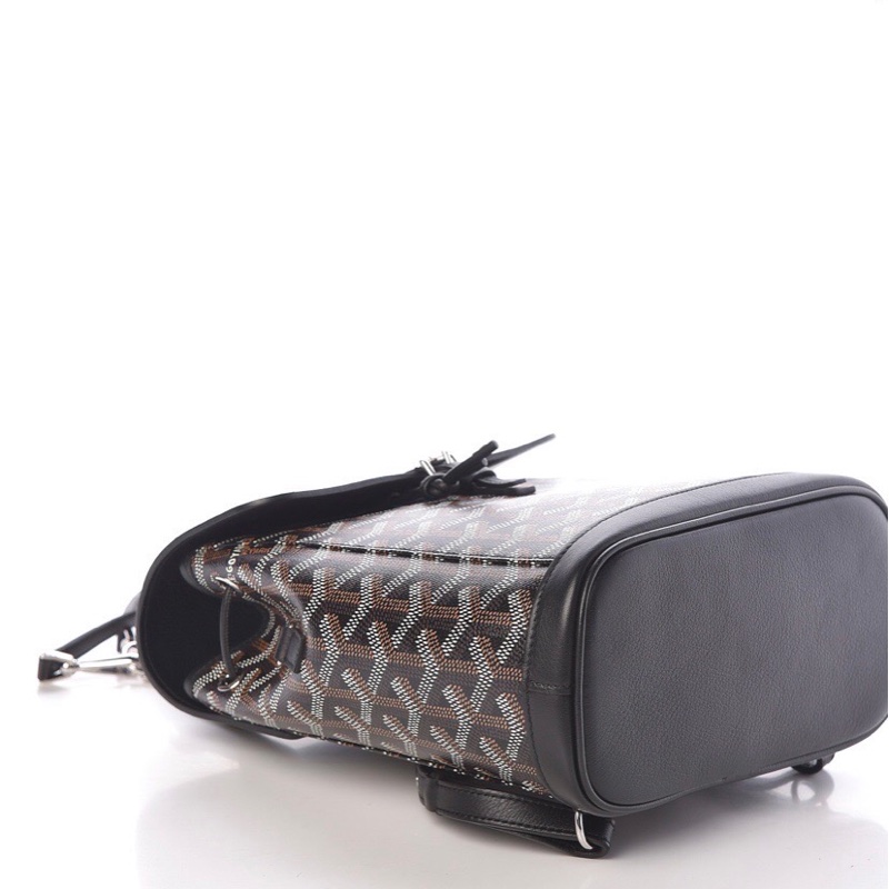 GOYARD ALPIN MINI 雙肩包 後背包 三用 戈雅全新同款新黑色迷你抽繩後背包 可側背 肩背包高雅德側背包帆布配牛皮肩帶-4