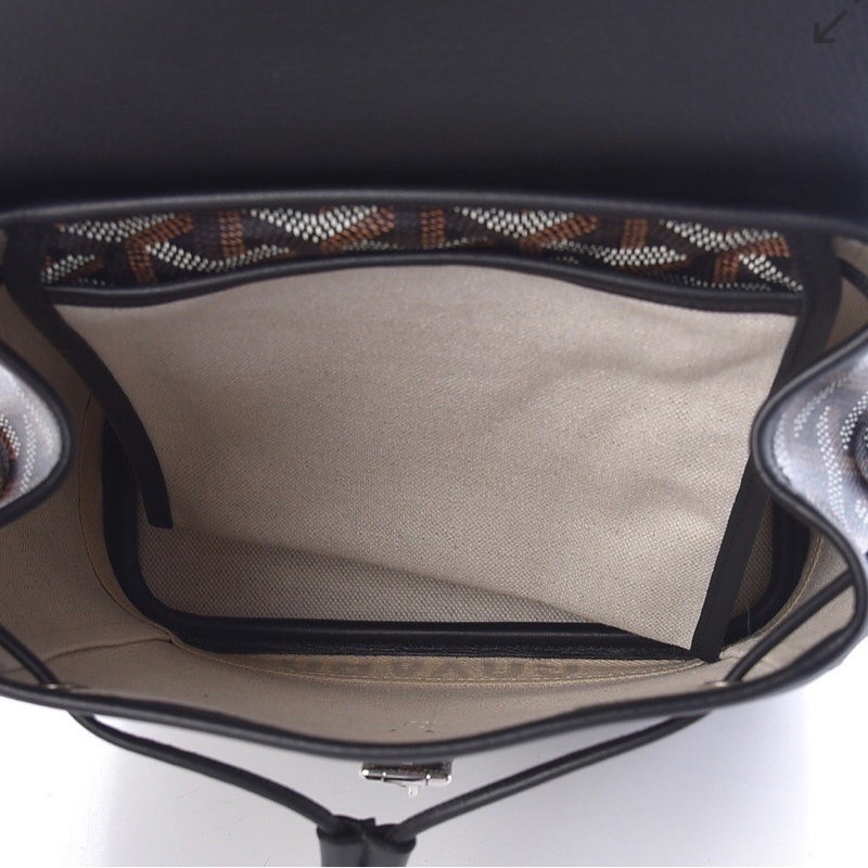 GOYARD ALPIN MINI 雙肩包 後背包 三用 戈雅全新同款新黑色迷你抽繩後背包 可側背 肩背包高雅德側背包帆布配牛皮肩帶-5