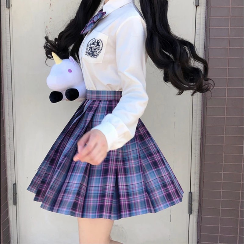 夏季JK制服短裙學生服學生裙領結蝴蝶結可愛甜美清新-3