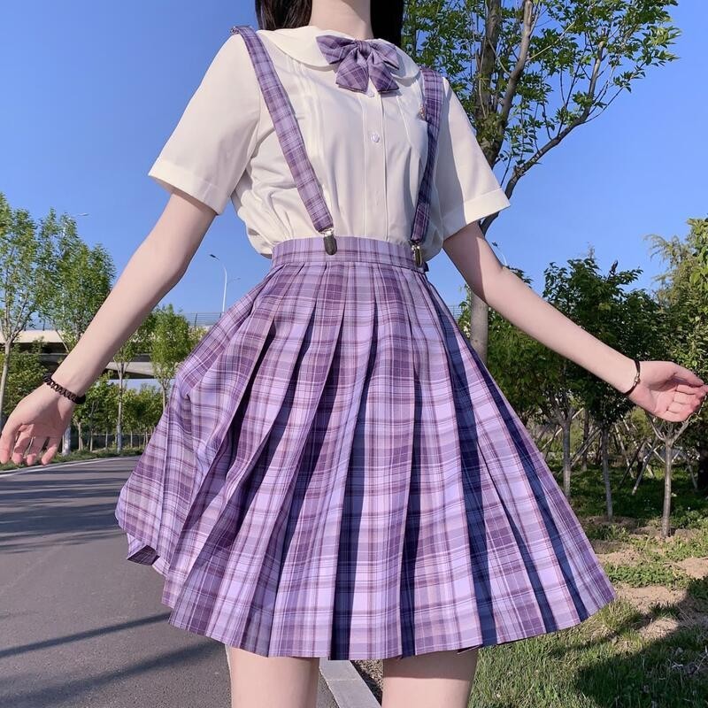 夏季JK制服短裙學生服學生裙領結蝴蝶結可愛甜美清新-5