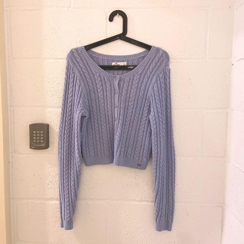 ［ 全新 ］Hollister 修身麻花針織開衫-1