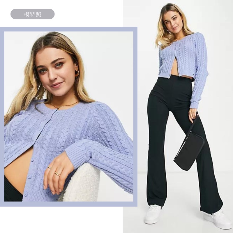 ［ 全新 ］Hollister 修身麻花針織開衫-0