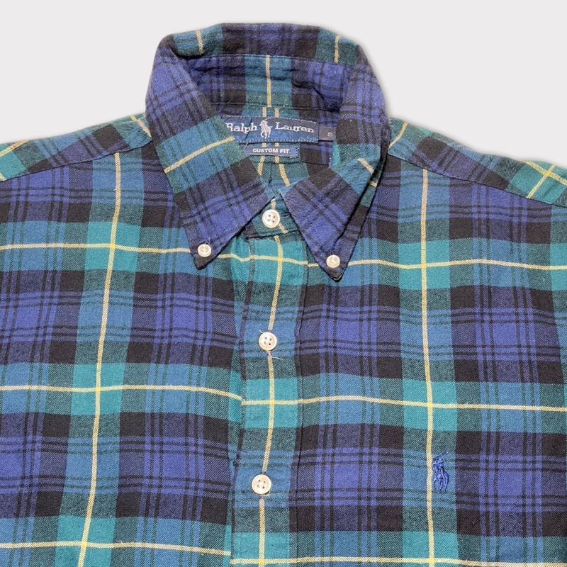顛復古⚡️Polo Ralph Lauren 藍綠配色格紋長袖襯衫❤️男女皆可-2