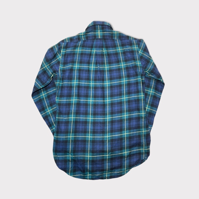 顛復古⚡️Polo Ralph Lauren 藍綠配色格紋長袖襯衫❤️男女皆可-6
