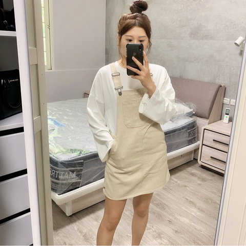 Pull&Bear 杏色吊帶裙 可愛一百分💯