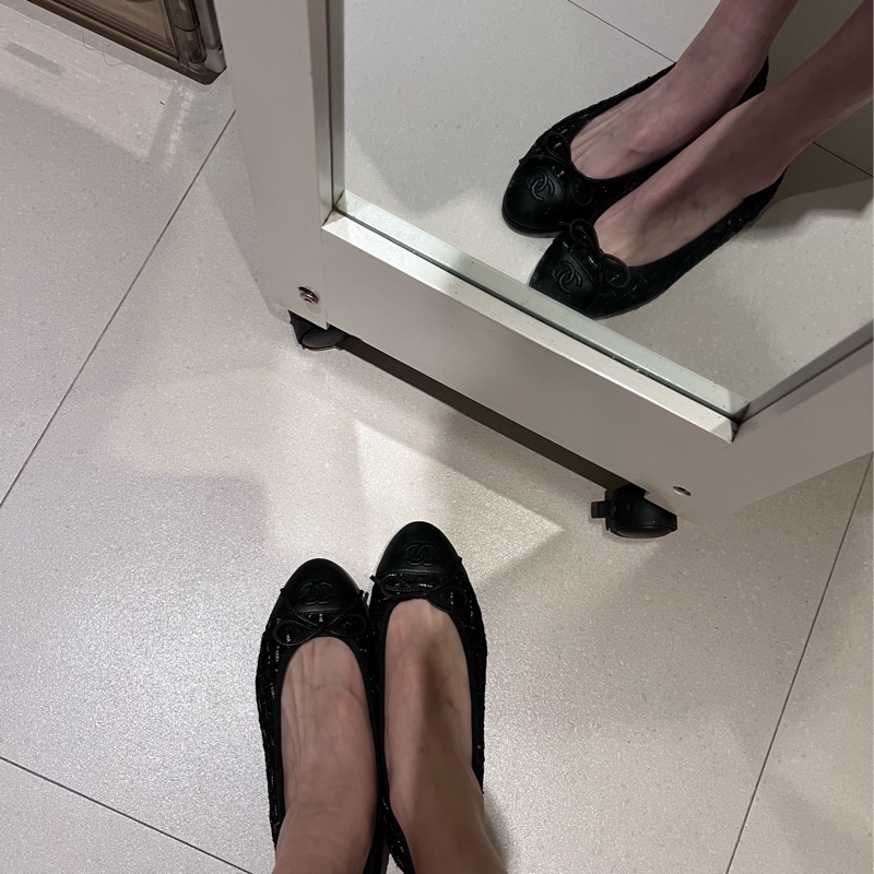 chanel平底娃娃鞋 經典毛呢-1