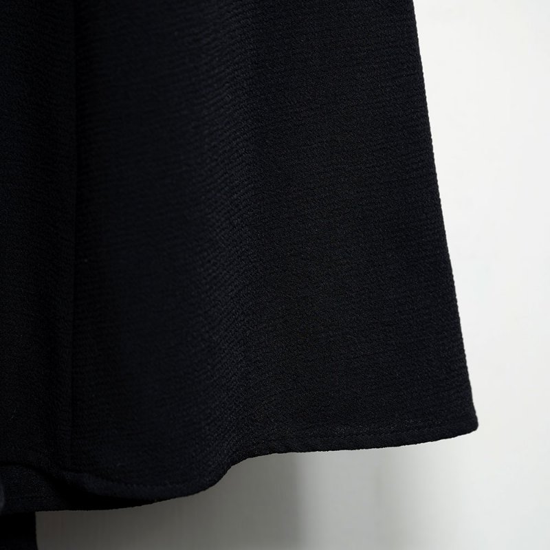 【洪曉蕾私服】黑色蕾絲雕花腰間簍空長洋裝-2