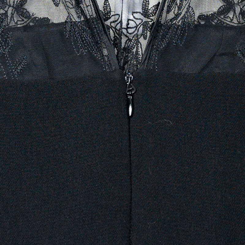 【洪曉蕾私服】黑色蕾絲雕花腰間簍空長洋裝-3