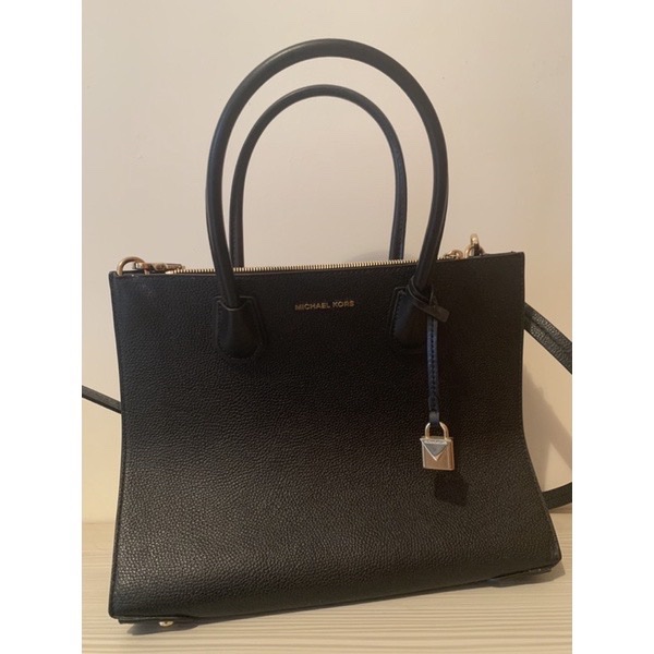 名牌包MK托特包 95成新 michael kors美國正品 絕對保證 黑色可側背手提包-0