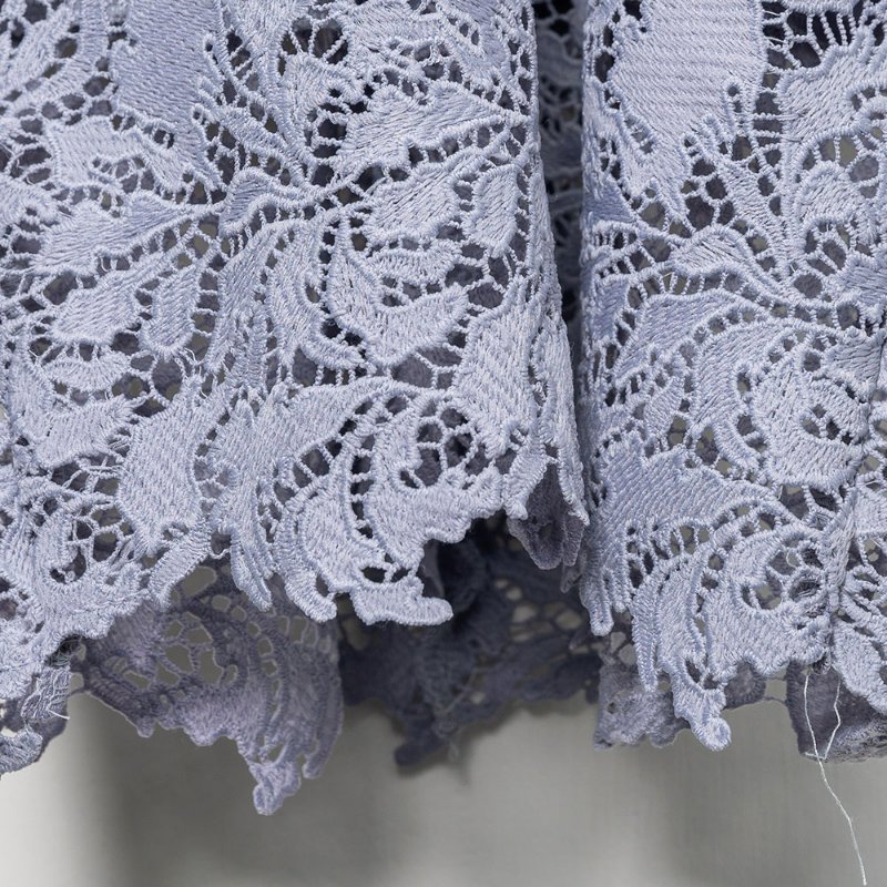 【蔣雅淇私服】正韓灰藍色蕾絲雕花吊帶連身裙-2