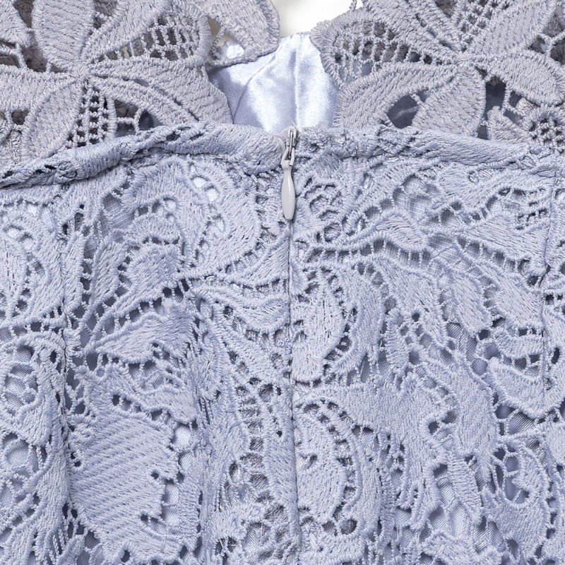 【蔣雅淇私服】正韓灰藍色蕾絲雕花吊帶連身裙-3