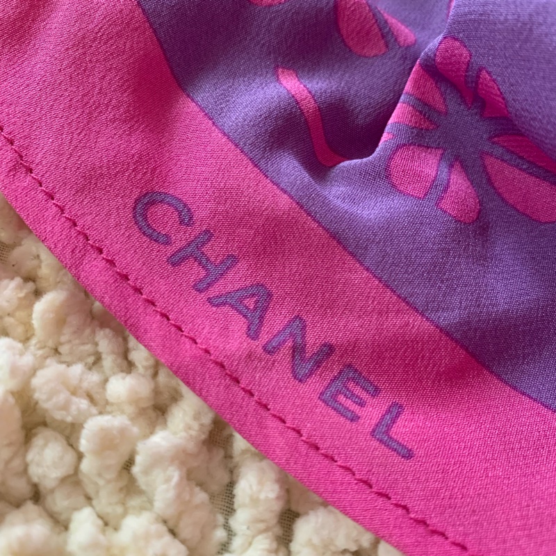 二手私物【CHANEL】香奈兒 平行四邊形絲巾 保證真品 UNIQUE 罕見稀有品-1