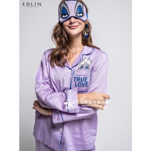 韓國正品專櫃品牌EBLIN聯名居家服睡衣套裝眼罩3件套-0