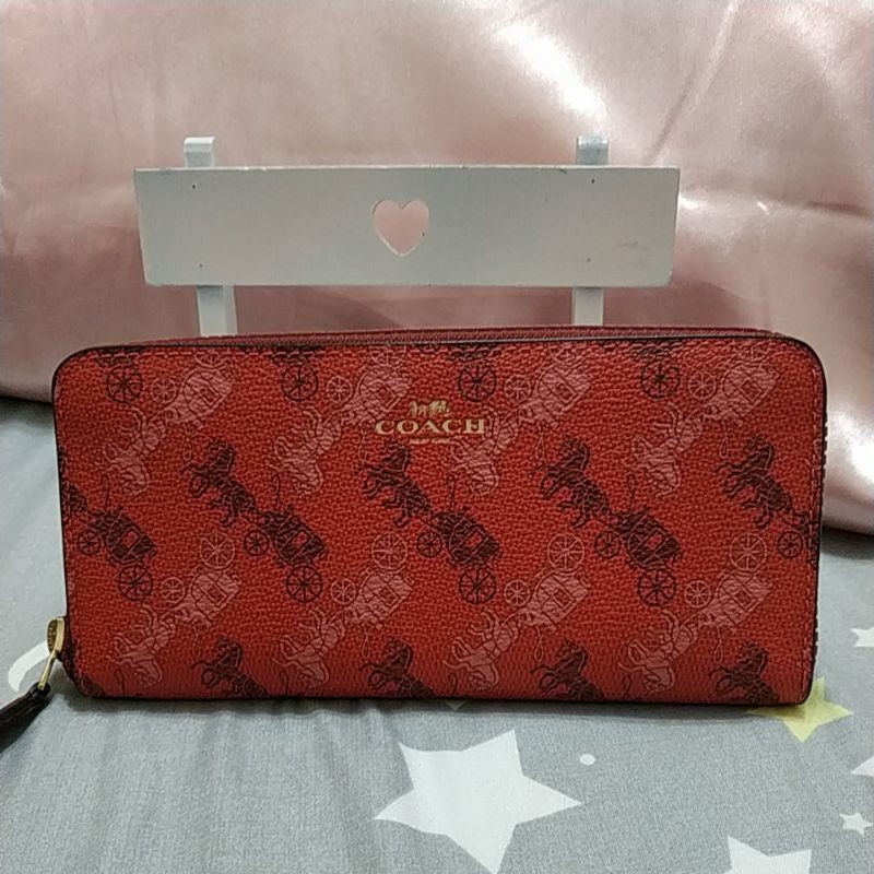 全新的正品COACH馬車絶版/暗紅限量長夾-0