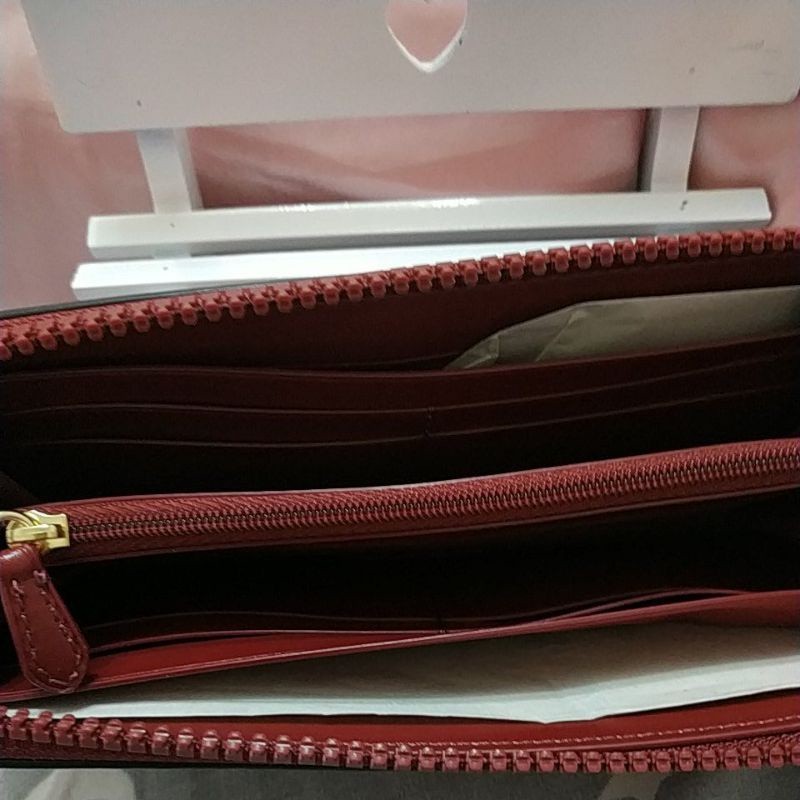 全新的正品COACH馬車絶版/暗紅限量長夾-4
