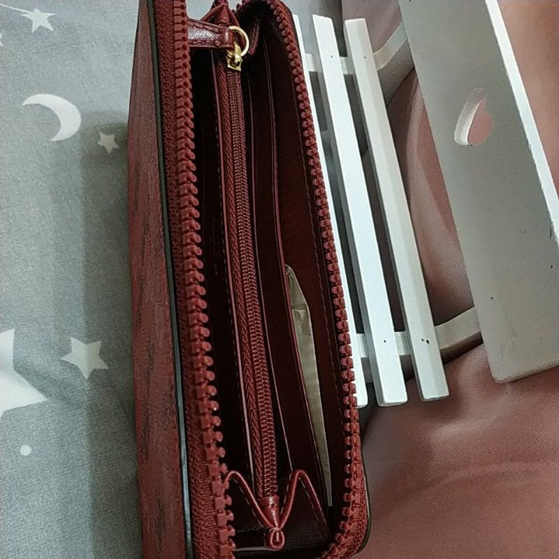全新的正品COACH馬車絶版/暗紅限量長夾-5