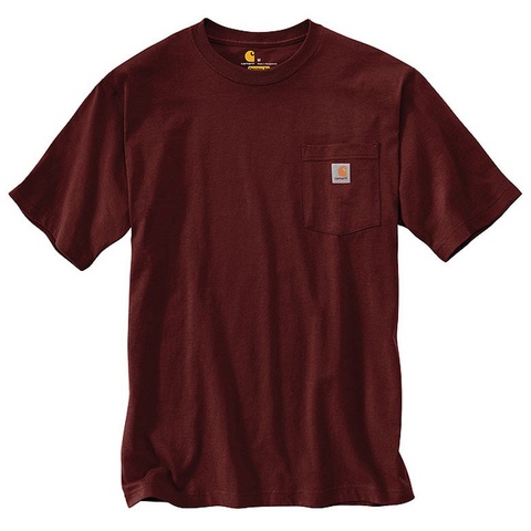 ［正版］CARHARTT 口袋短TEE 酒紅