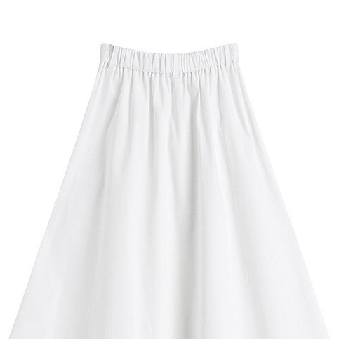 夏季白色A字半身裙 夏季 傘裙 高腰 顯瘦 中長裙-2