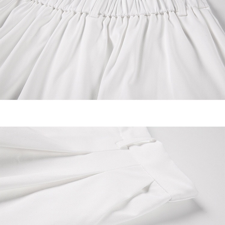 夏季白色A字半身裙 夏季 傘裙 高腰 顯瘦 中長裙-3