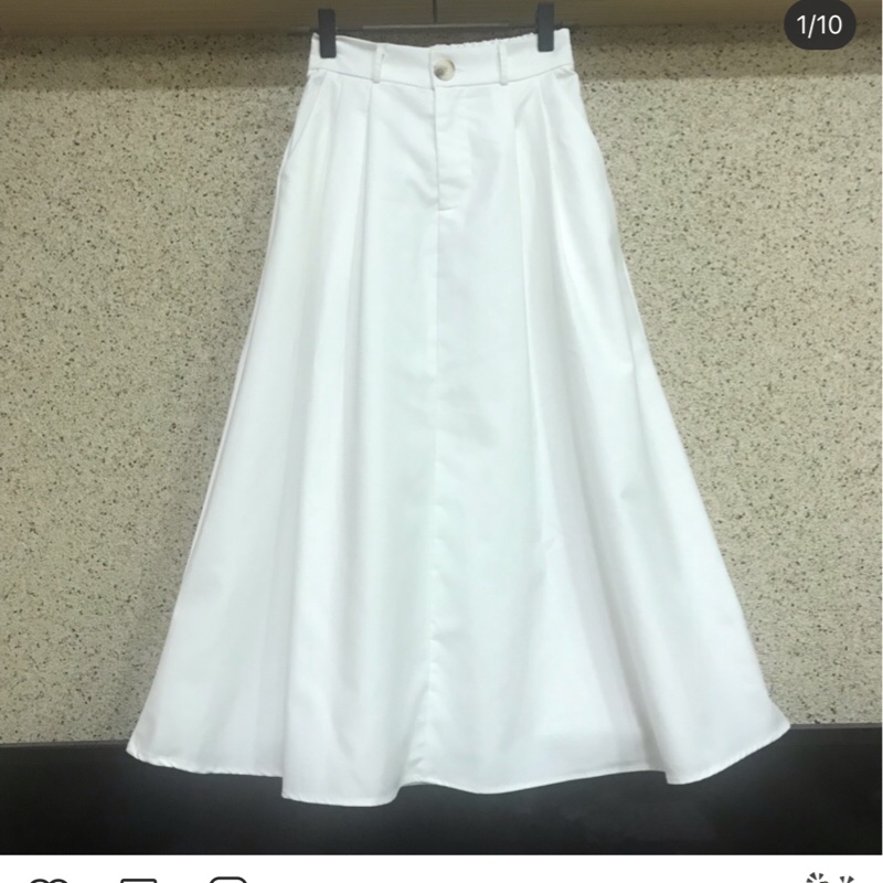 夏季白色A字半身裙 夏季 傘裙 高腰 顯瘦 中長裙-6