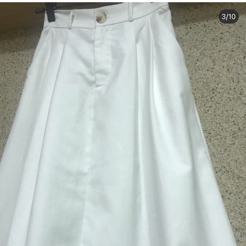 夏季白色A字半身裙 夏季 傘裙 高腰 顯瘦 中長裙-7