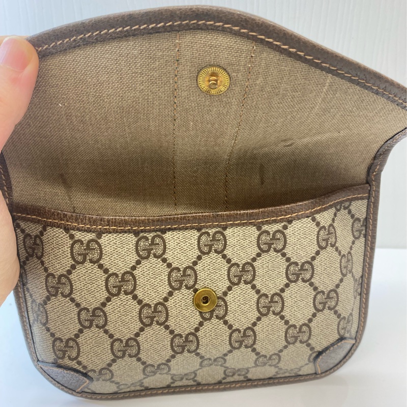 GUCCI經典老花紅綠織帶手拿包/化妝包-9