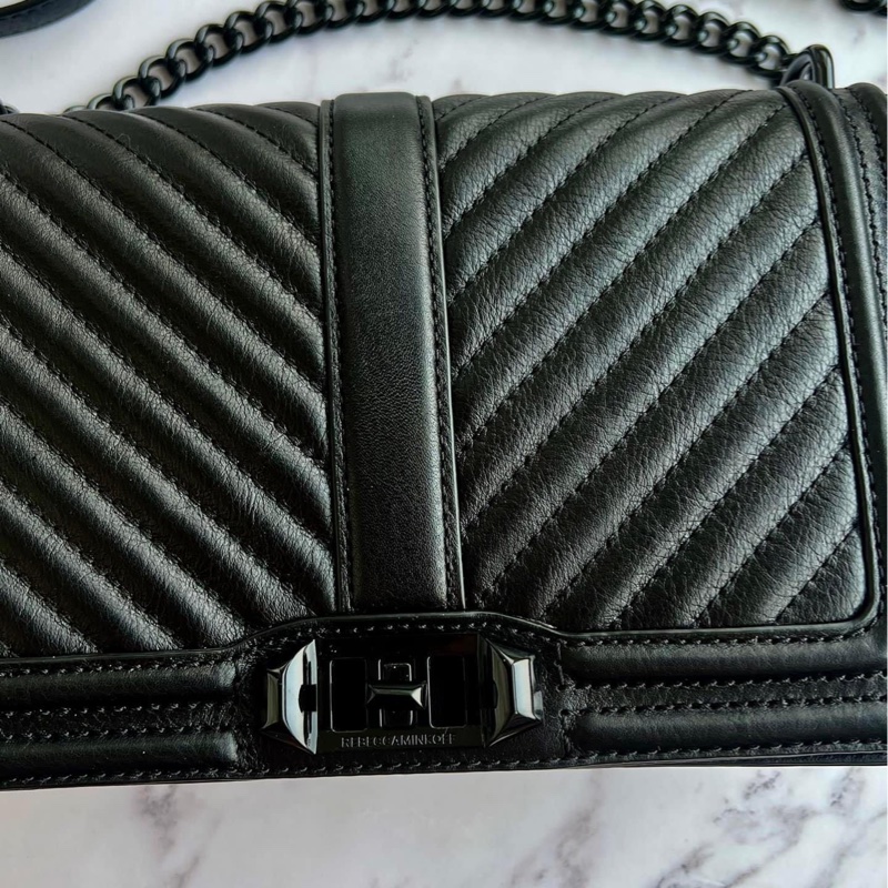 Rebecca Minkoff Love 黑色鐵灰鍊 槍色鍊 經典中款 25cm槍鍊中款-1