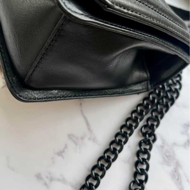 Rebecca Minkoff Love 黑色鐵灰鍊 槍色鍊 經典中款 25cm槍鍊中款-3
