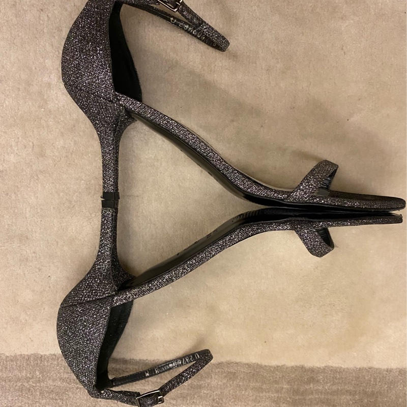 正品 Stuart Weitzman Naked 一字亮片低跟涼鞋 US8-6