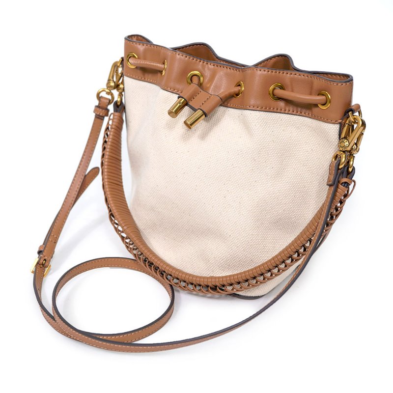 【張若妤私服】CHARLES & KEITH 編織提把帆布水桶包-2