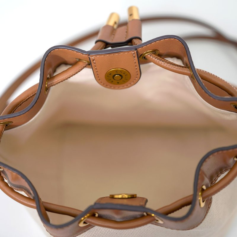 【張若妤私服】CHARLES & KEITH 編織提把帆布水桶包-5